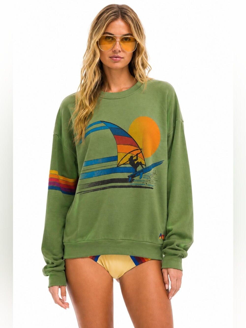 Aviator Nation Windsurf Jump relaxed crew sweatshirt - S
